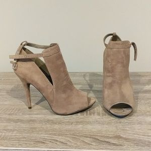 Peep toe booties